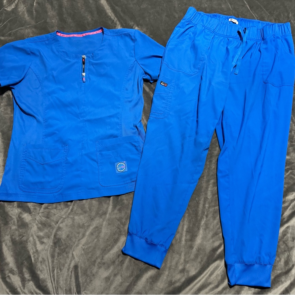 Koi Lite | Serenity Scrub Top + Fierce Jogger Pant Set | XL | Royal Blue